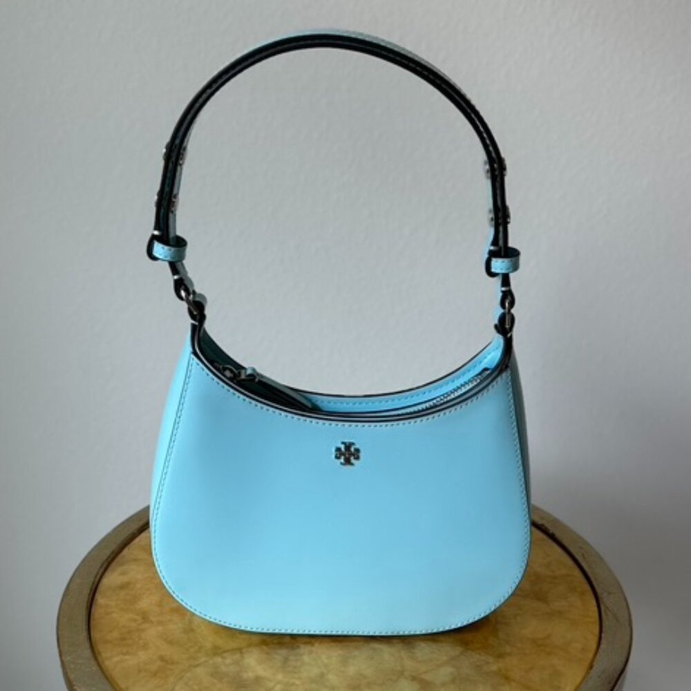 Tory Burch Emerson Patent Leather Shoulder Bag in Light Celeste